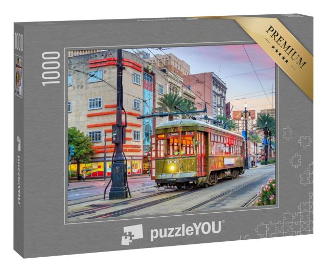 Puzzle 1000 Teile „Straßenbahn in der Innenstadt von New Orleans, USA“