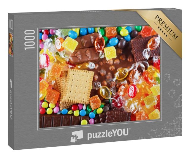 Puzzle 1000 Teile „Bunte Bonbons, Schokolade und Kekse“