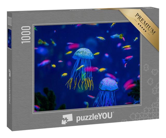 Puzzle 1000 Teile „Aquarium mit Quallen, Fischen und Algen“