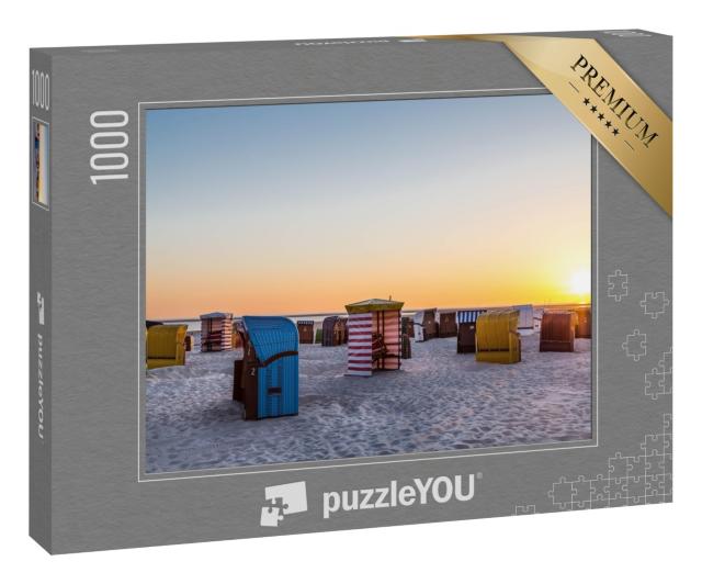 Puzzle 1000 Teile „Sonnenuntergang an der Nordsee, Borkum, Deutschland“