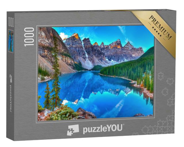 Puzzle 1000 Teile „Moräne See Sonnenaufgang in Banff National Park“