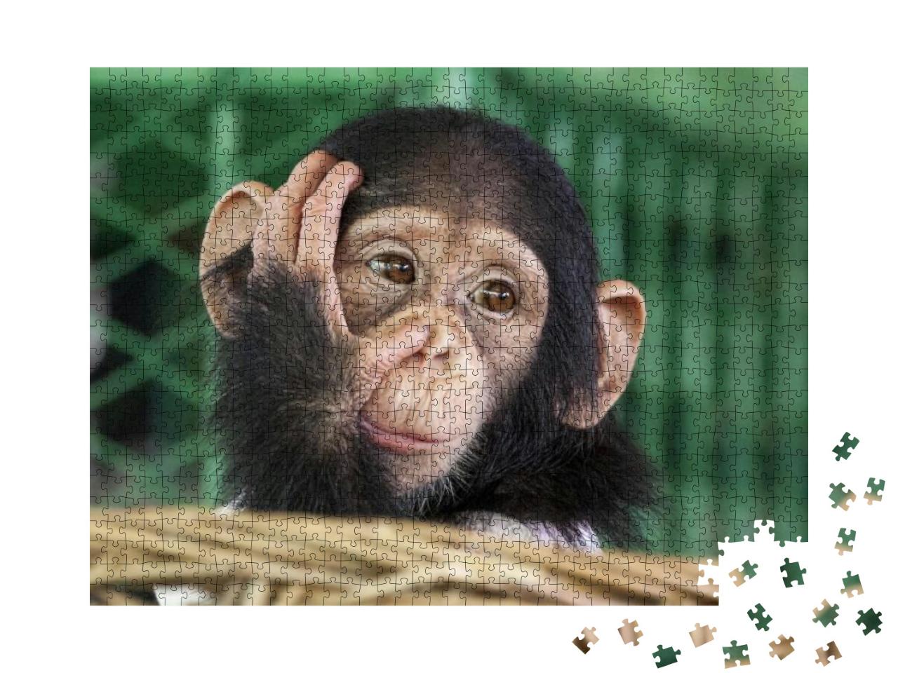 Puzzle 1000 Teile „Ein kleiner Schimpanse“