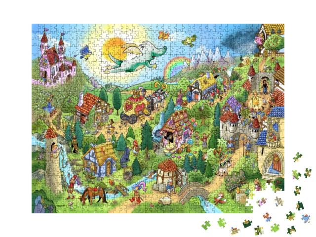 Puzzle 1000 Teile „Tabaluga in der Märchenwelt“