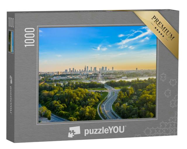 Puzzle 1000 Teile „Skyline von Warschau, Polen“