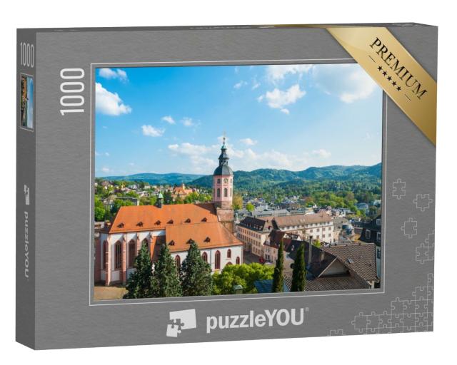 Puzzle 1000 Teile „Blick auf die Stadt mit Stiftskirche, Baden-Baden, Deutschland“
