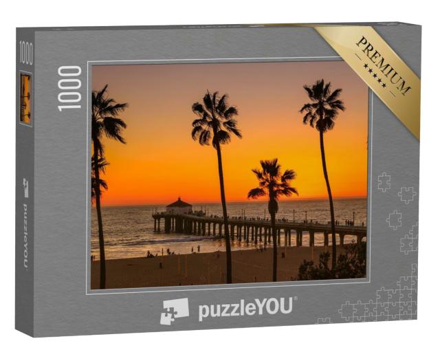 Puzzle 1000 Teile „Manhattan Beach im Sonnenuntergang, Los Angeles, USA“