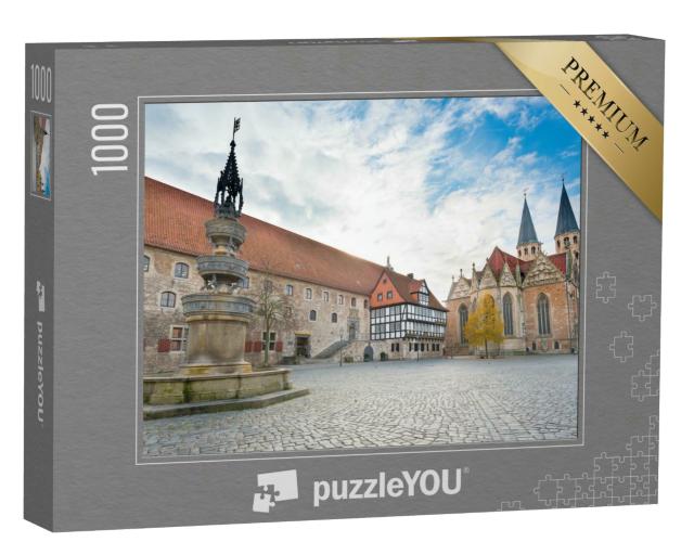 Puzzle 1000 Teile „Brunnen im mittelalterlichen Braunschweig, Deutschland“