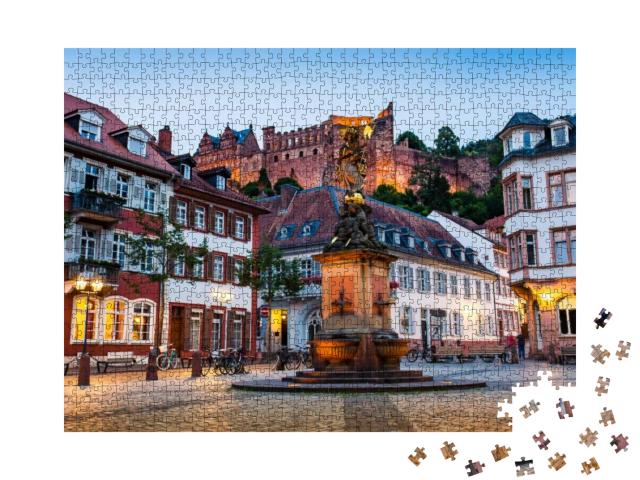 Puzzle 1000 Teile „Abend über der Altstadt von Heidelberg“