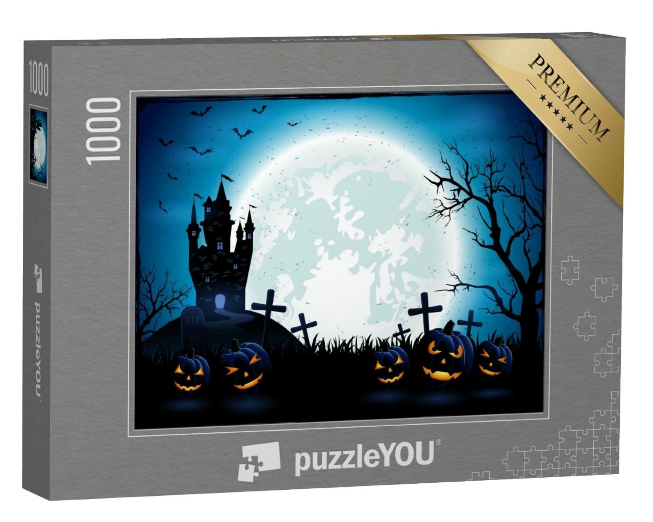 Puzzle 1000 Teile „Illustration: gruseliges Happy Halloween!“
