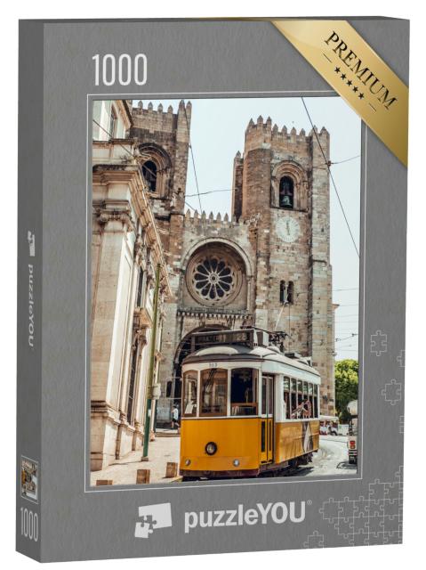 Puzzle 1000 Teile „Gelbe Straßenbahn in der Stadt Lissabon, Portugal“
