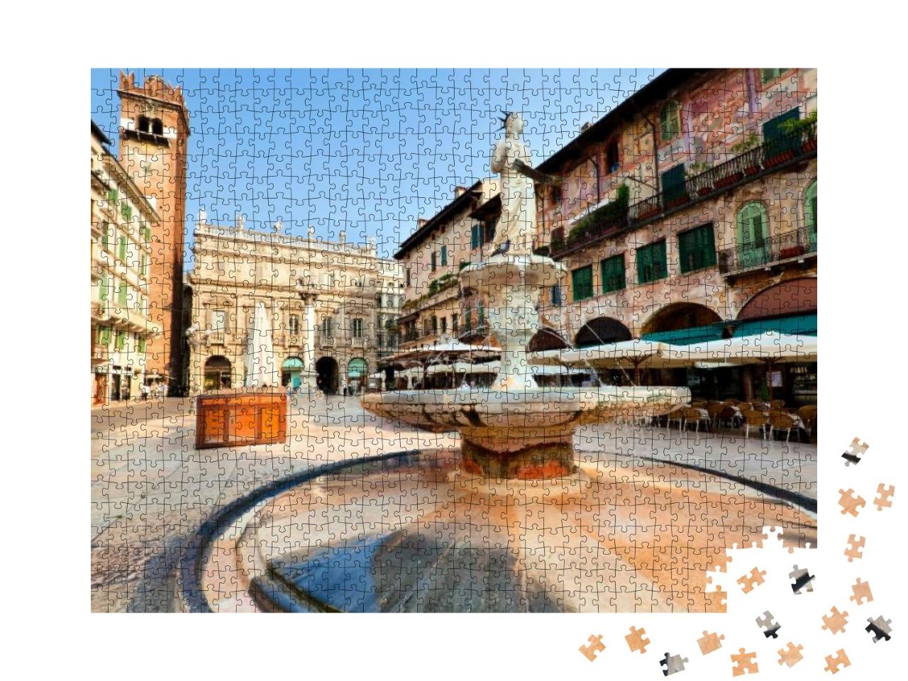Puzzle 1000 Teile „Blick auf das Zentrum der Stadt Verona, Italien“