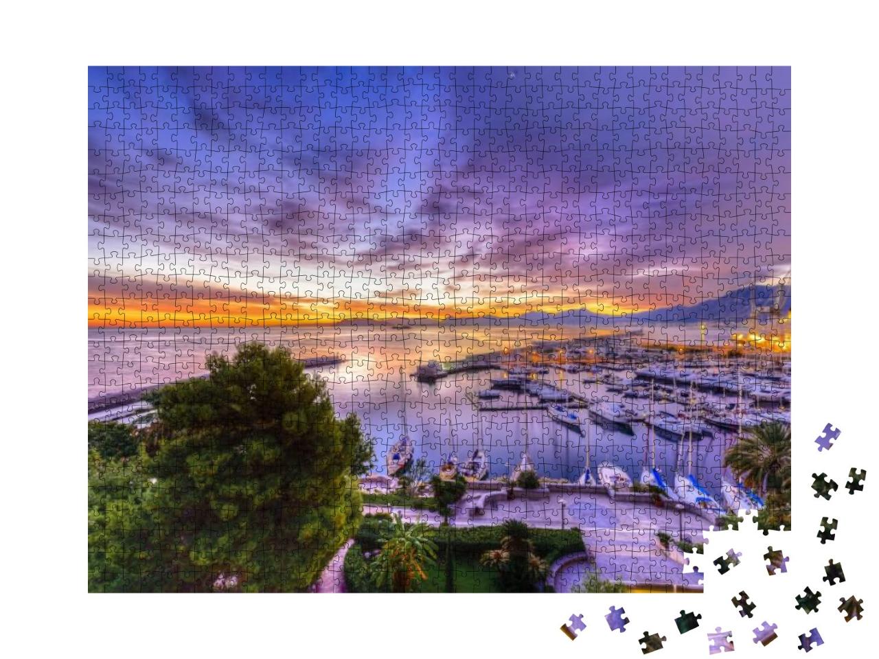 Puzzle 1000 Teile „Weiße Yachten im Hafen von Palermo“