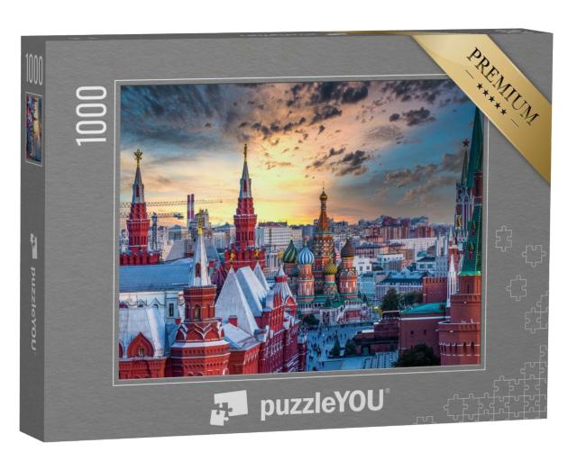 Puzzle 1000 Teile „Basilius Kathedrale und Architektur am Roten Platz, Moskau, Russland“