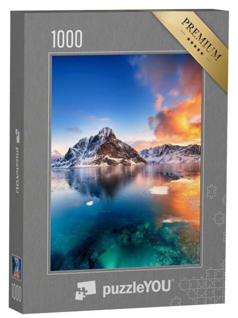 Puzzle 1000 Teile „Schöner Sonnenaufgang in Norwegen, Lofoten“