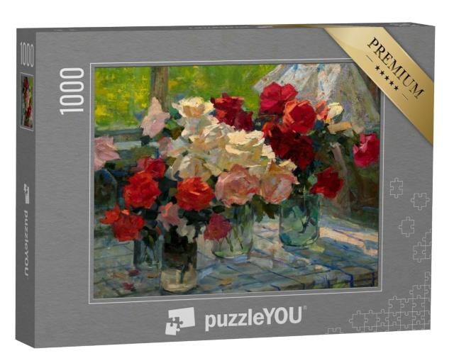 Puzzle 1000 Teile „Stillleben mit Blumensträuße in Vasen “