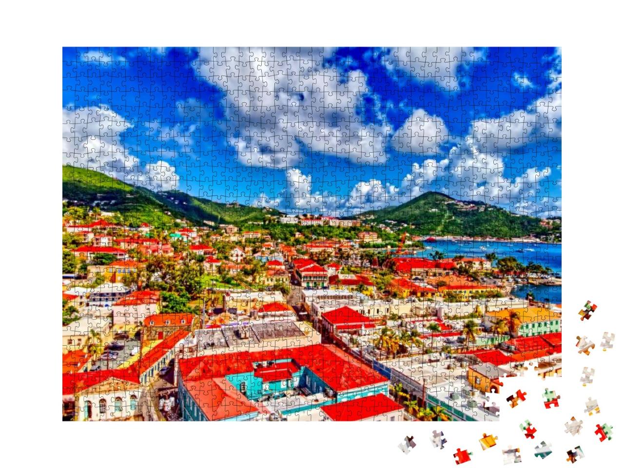 Puzzle 1000 Teile „Ansicht von Charlotte Amalie, US Virgin Islands“