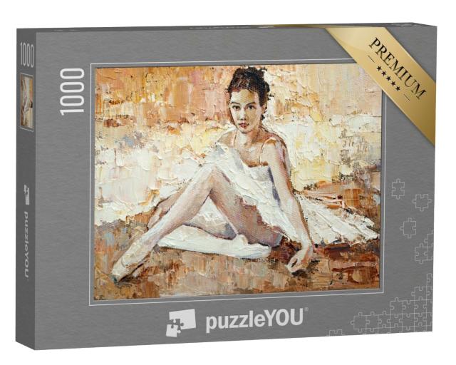 Puzzle 1000 Teile „Ölgemälde: Ballerina mit Spitzenschuhen“