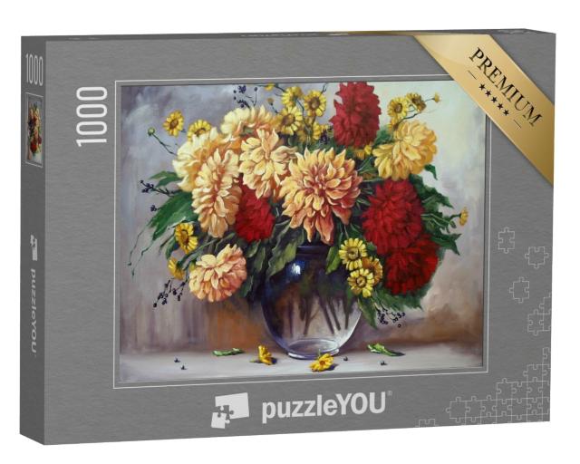Puzzle 1000 Teile „Ölgemälde: Stillleben, Blumen“