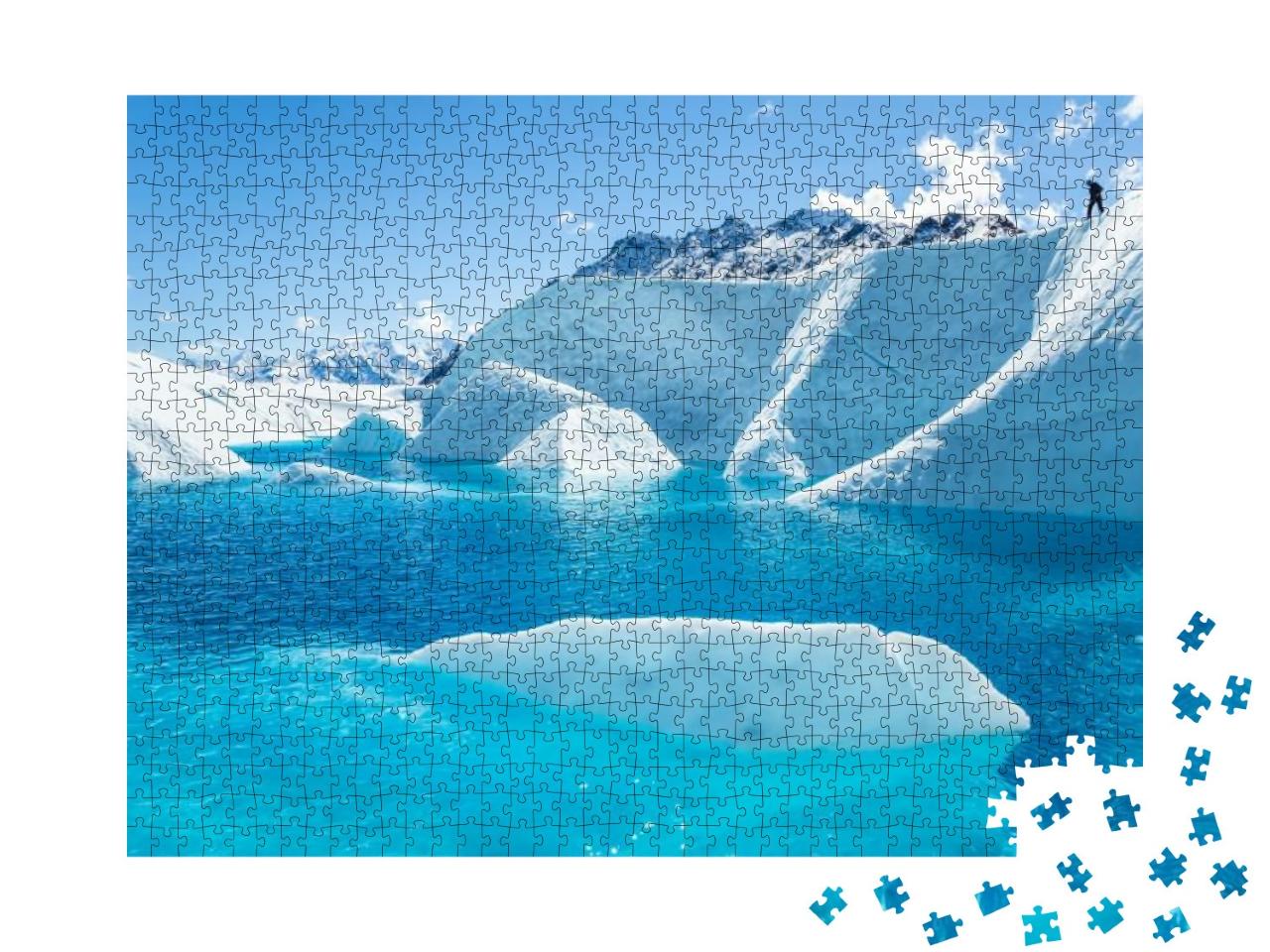 Puzzle 1000 Teile „Tiefblauer See auf dem Matanuska-Gletscher“