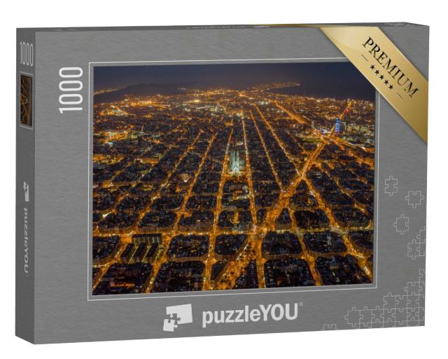 Puzzle 1000 Teile „Barcelona bei Nacht, Spanien“