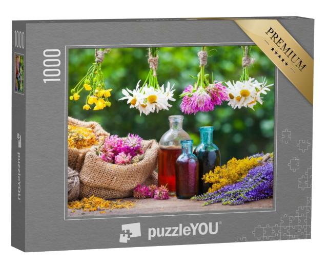 Puzzle 1000 Teile „Heilkräutersträuße und Tinkturen der Kräutermedizin“