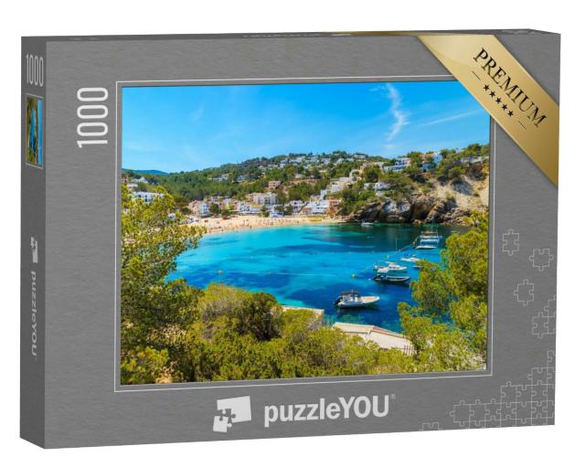 Puzzle 1000 Teile „Malerische Bucht Cala Vadella, Insel Ibiza, Spanien“