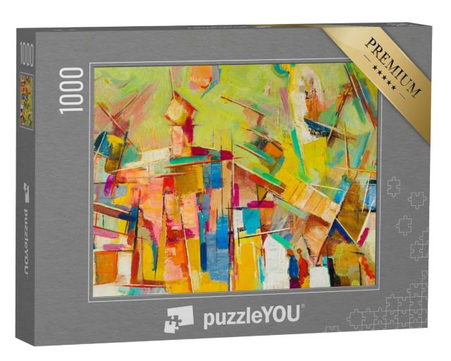 Puzzle 1000 Teile „Abstraktes buntes Ölgemälde auf Leinwand“