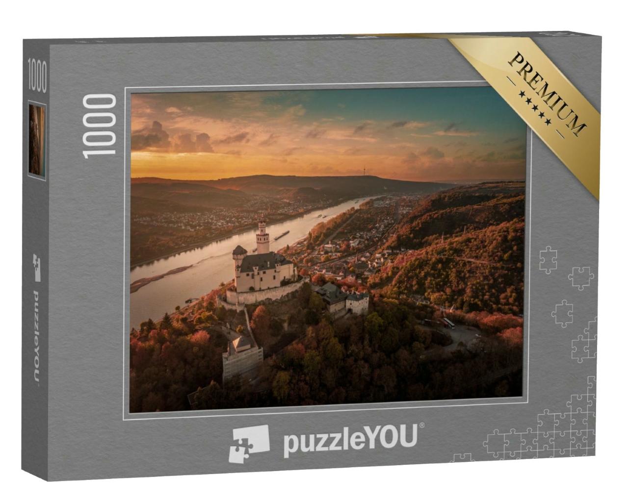 Puzzle 1000 Teile „Mittelrheintal: Marksburg im Herbst“