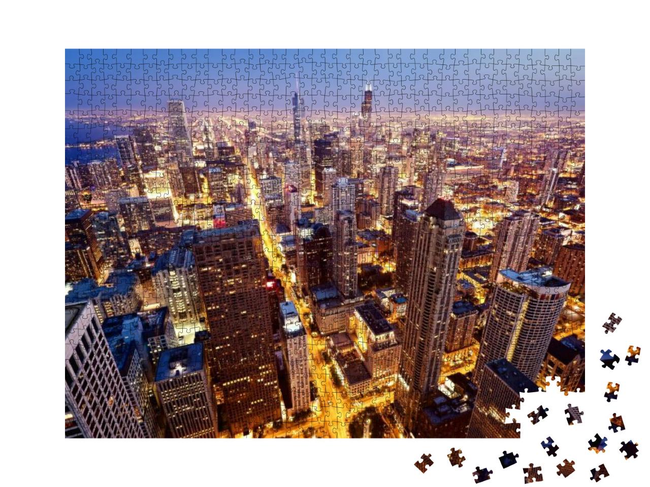 Puzzle 1000 Teile „Chicago aus der Vogelperspektive“
