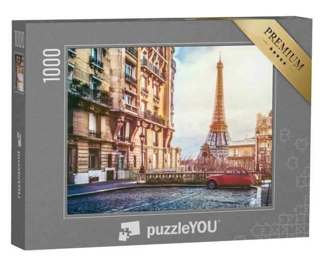 Puzzle 1000 Teile „Pariser Straße mit Blick auf den berühmten Eiffelturm“