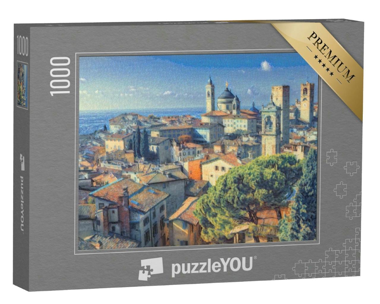 Puzzle 1000 Teile „im Stil von Paul-Cezanne - Bergamo, Lombardei, Italien - Puzzle-Kollektion Künstler & Gemälde“