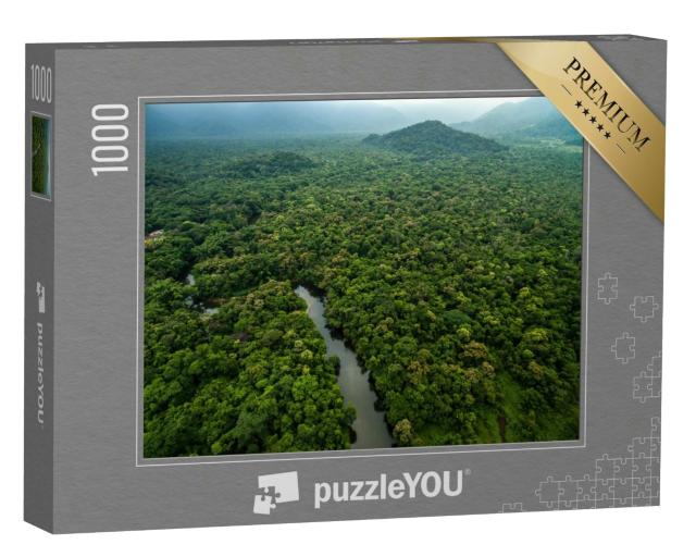 Puzzle 1000 Teile „Luftaufnahme eines Flusses im Regenwald, Lateinamerika“