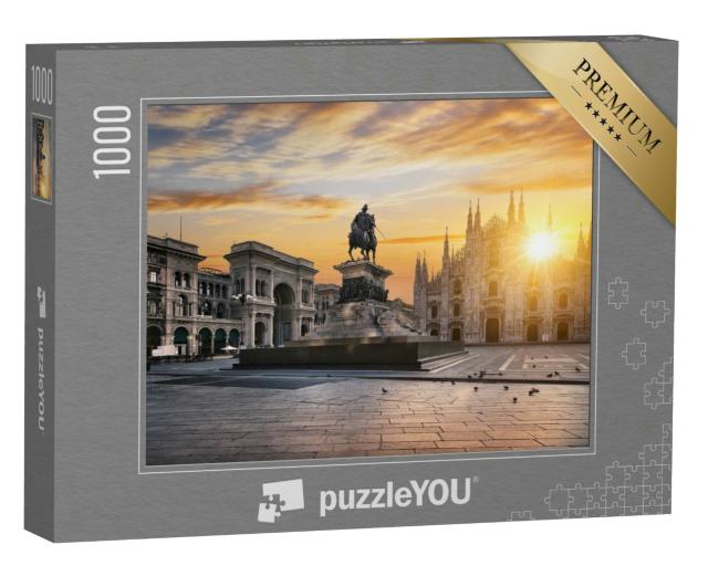 Puzzle 1000 Teile „Duomo bei Sonnenaufgang, Mailand, Europa“