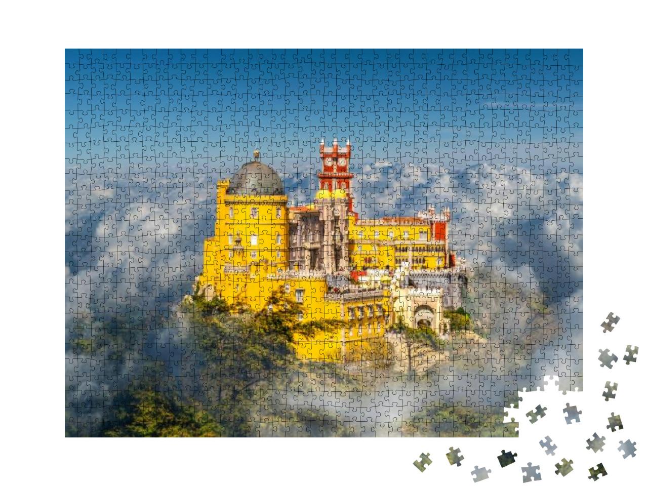 Puzzle 1000 Teile „Palácio Nacional da Pena über den Wolken, Region Sintra, Portugal“