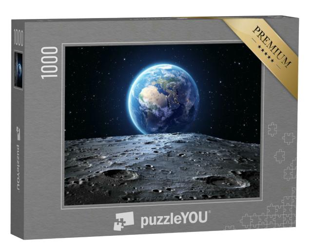 Puzzle 1000 Teile „Blick vom Mond auf die Erde “