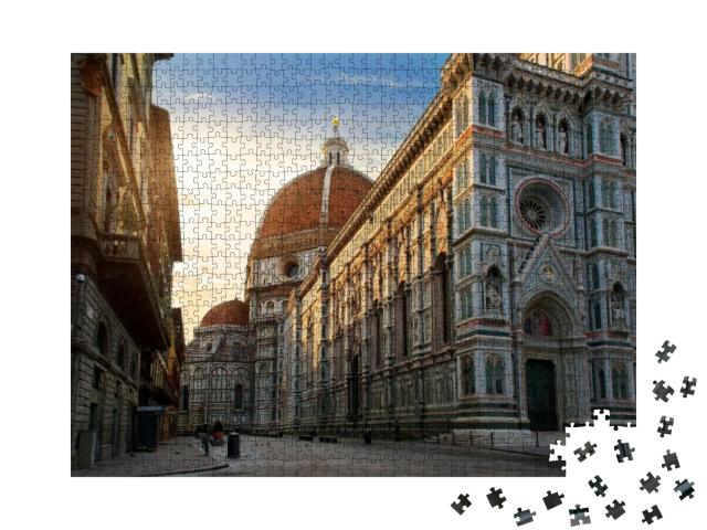 Puzzle 1000 Teile „Piazza del Duomo und Kathedrale von Santa Maria, Florenz, Italien“