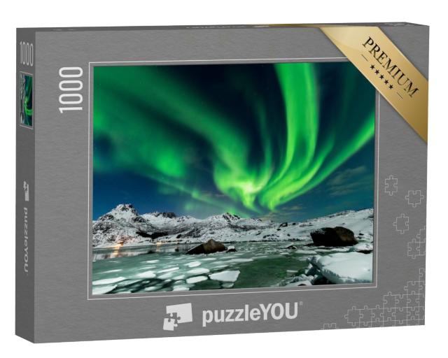 Puzzle 1000 Teile „Aurora Borealis Landschaft“