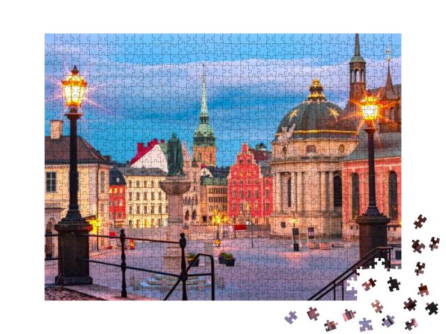 Puzzle 1000 Teile „Altstadt in Schwedens Hauptstadt Stockholm“