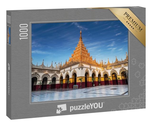 Puzzle 1000 Teile „Beeindruckende Architektur des buddhistischen Tempel in Mandalay, Myanmar“
