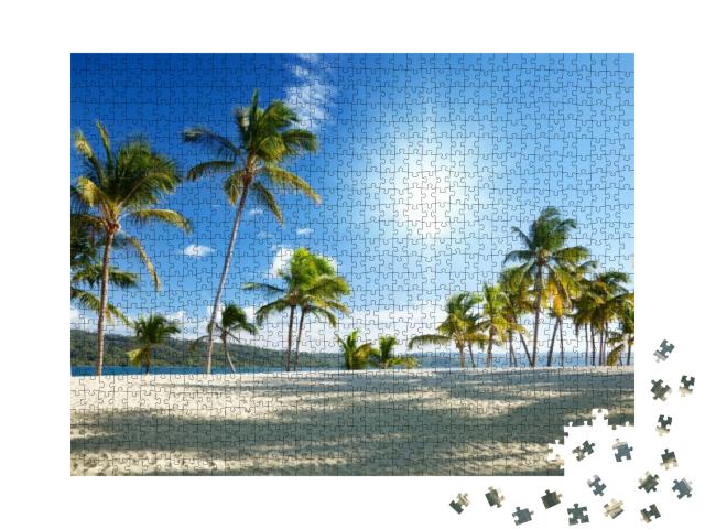 Puzzle 1000 Teile „Karibisches Meer und Palmen“