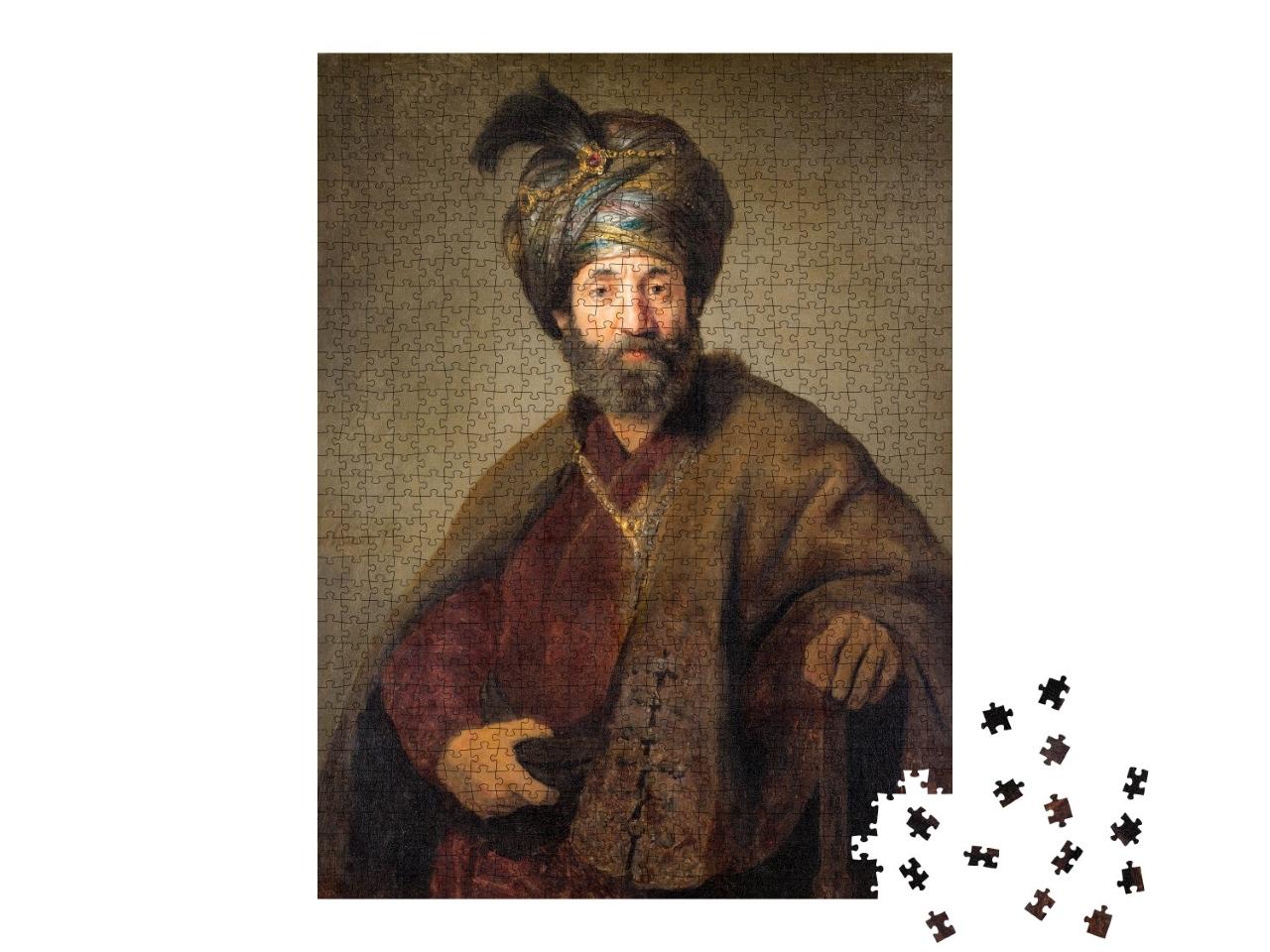 Puzzle 1000 Teile „Rembrandt - Mann im orientalischen Kostüm 2“