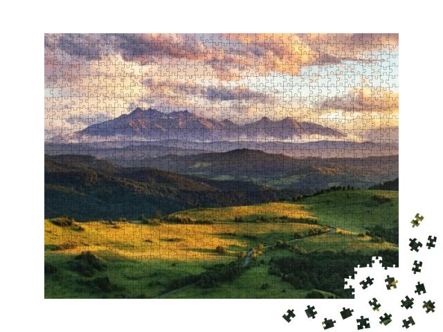 Puzzle 1000 Teile „Sommerliche Berglandschaft in der Slowakei“