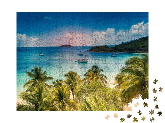 Puzzle 1000 Teile „Weißer Sandstrand, Saint-Vincent und die Grenadinen, Karibik“