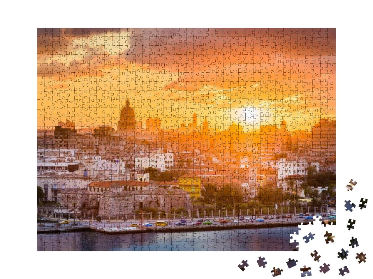 Puzzle 1000 Teile „Skyline der Innenstadt von Havanna, Kuba“