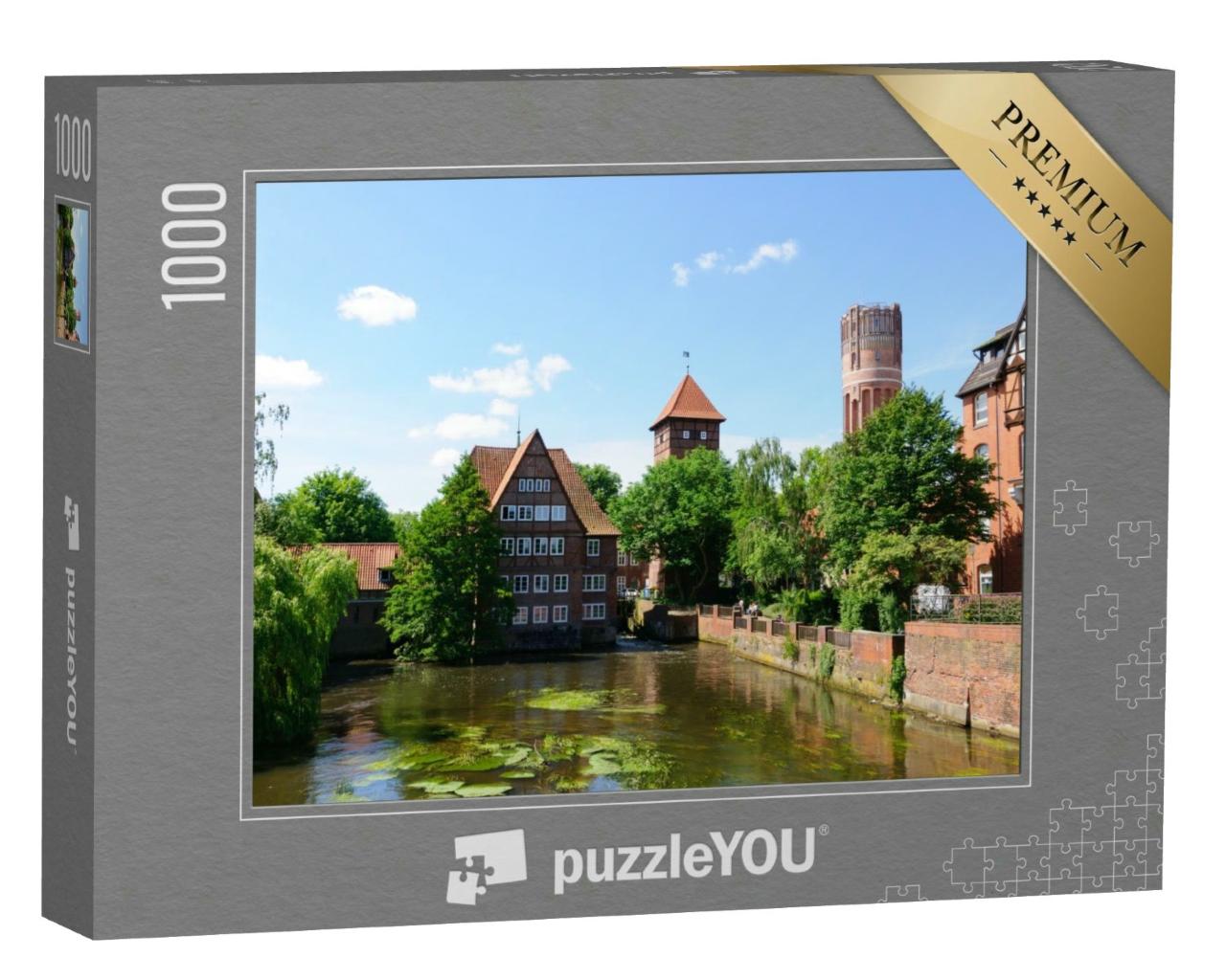 Puzzle 1000 Teile „Kanäle der Stadt Lüneburg, Deutschland“