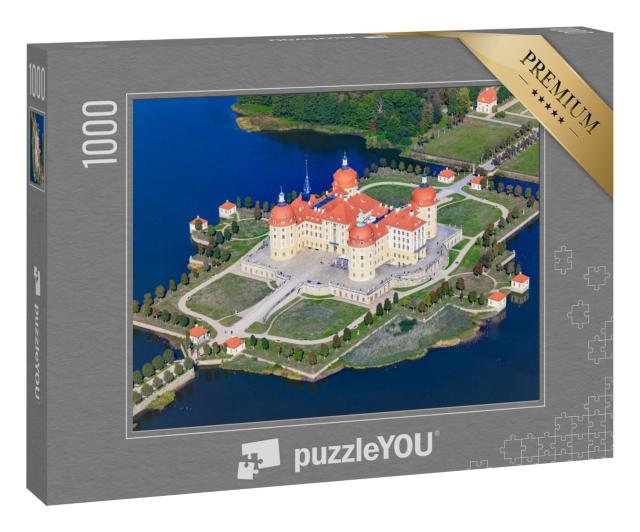 Puzzle 1000 Teile „Luftaufnahme von Schloss Moritzburg, Sachsen, Deutschland“