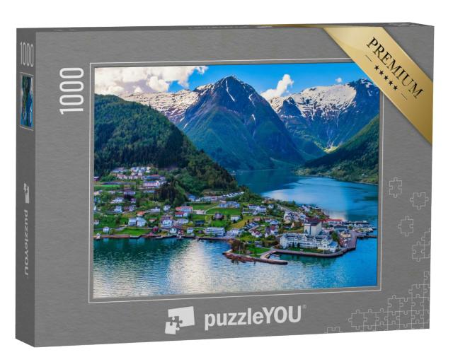 Puzzle 1000 Teile „Balestrand, ein Ort der Region Sogn og Fjordane, Norwegen“