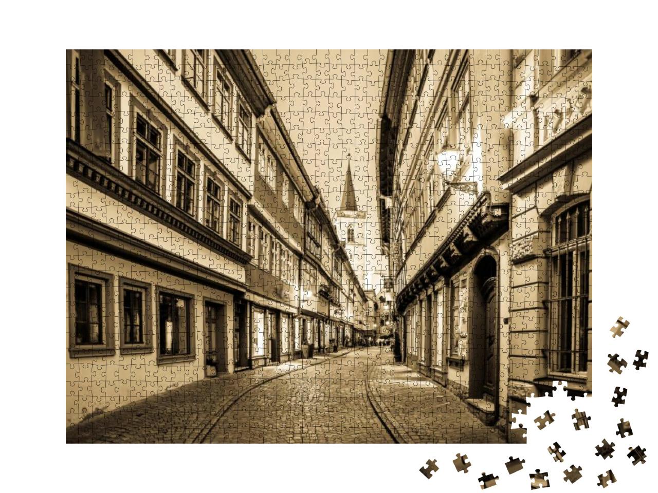 Puzzle 1000 Teile „Historische Fassaden in Erfurt, Deutschland“