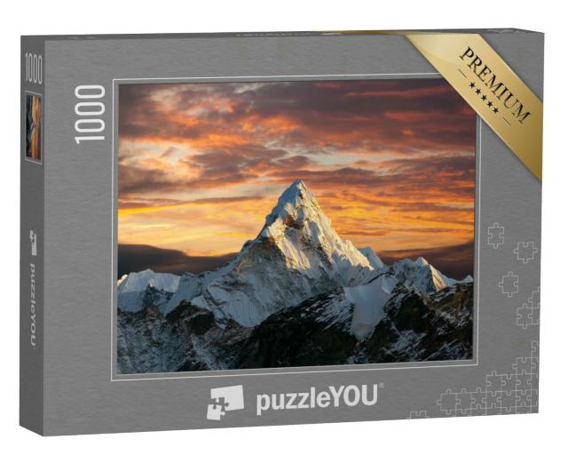 Puzzle 1000 Teile „Abendlicher Blick auf den Berg Ama Dablam, Everest-Gebiet, Nepal“