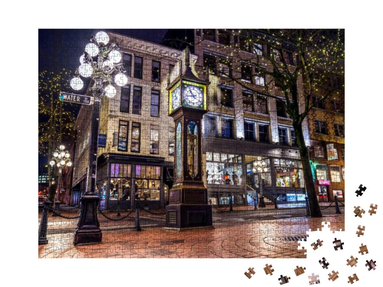 Puzzle 1000 Teile „Steam Clock im Stadtteil Gastown, Vancouver, Kanada“